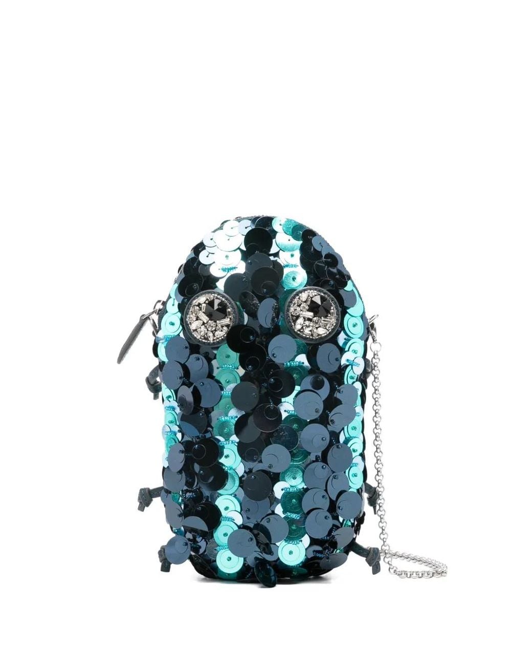 Anya Hindmarch Blue Sequin Embellished Clutch Bag