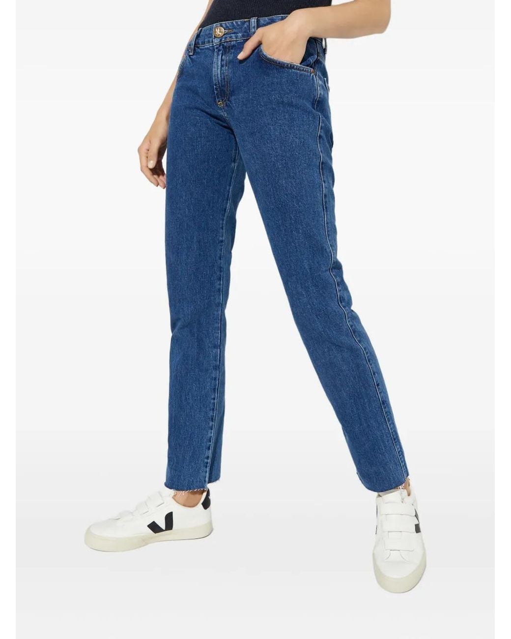 One Teaspoon Blue Truckers Raw-Edge Jeans