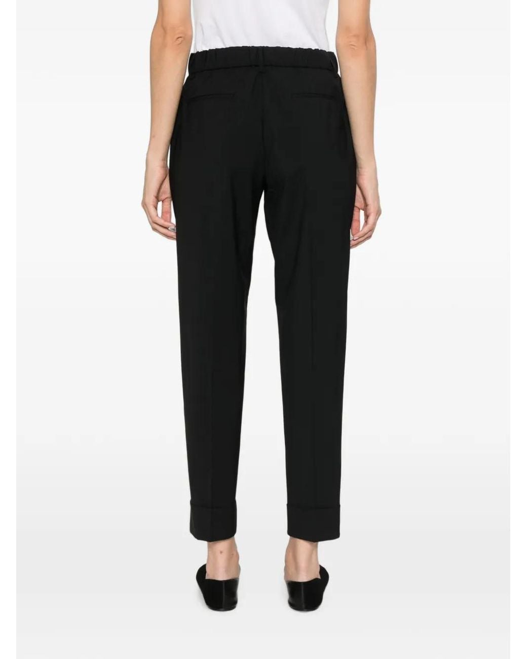 Berwich Black Turn-Up Cuff Trousers