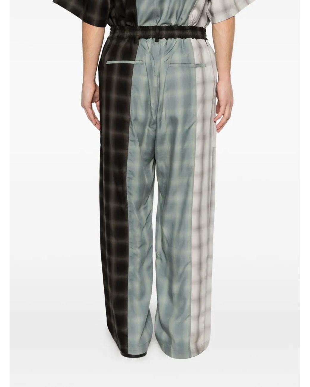 Song For The Mute Gray Check-Pattern Trousers for men