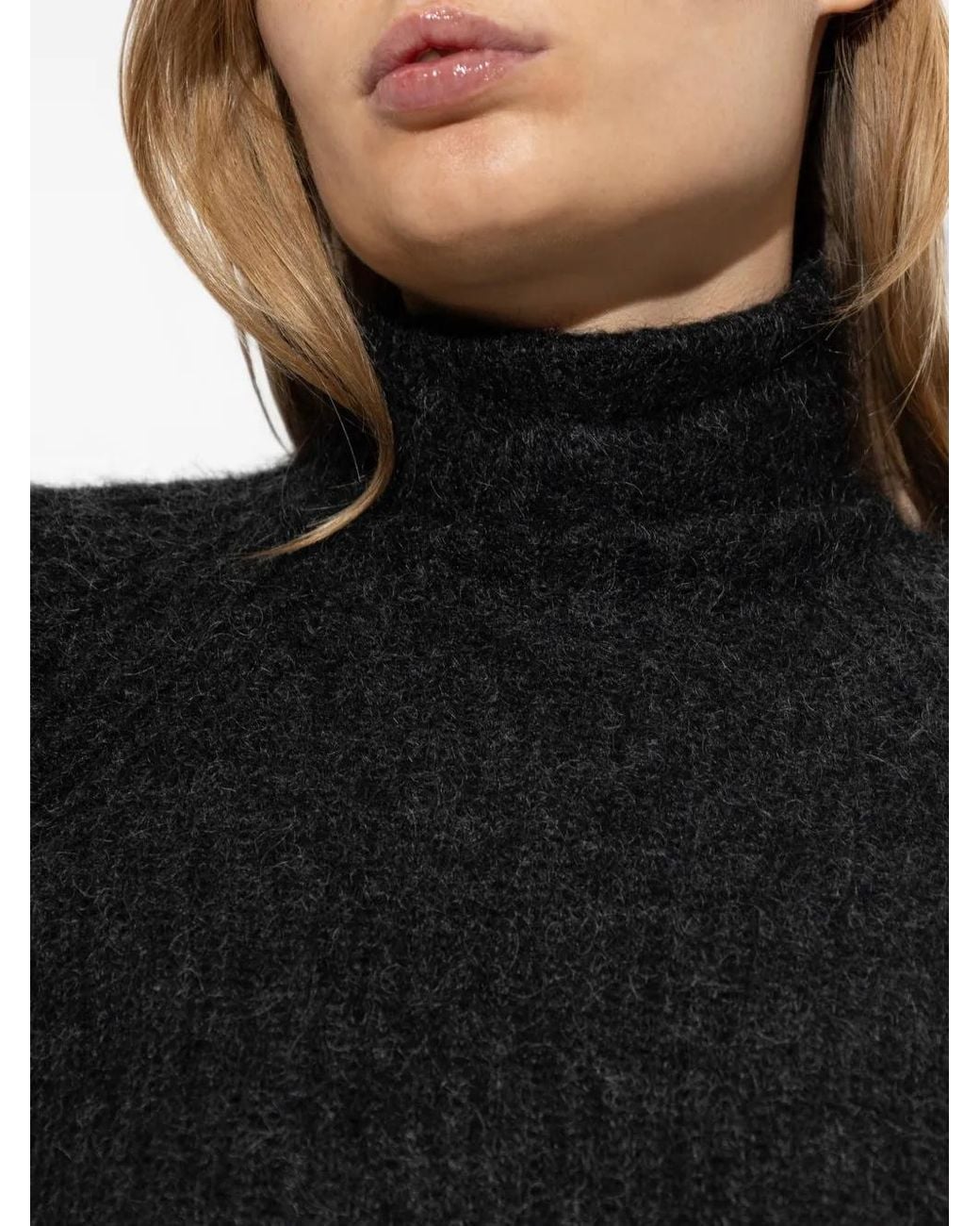 Max Mara Black Mélange Mohair Yarn Jumper