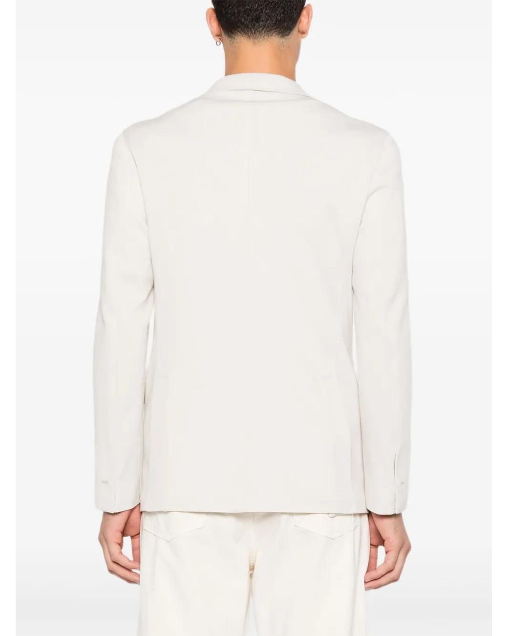 Eleventy White Double-Breasted Blazer for men