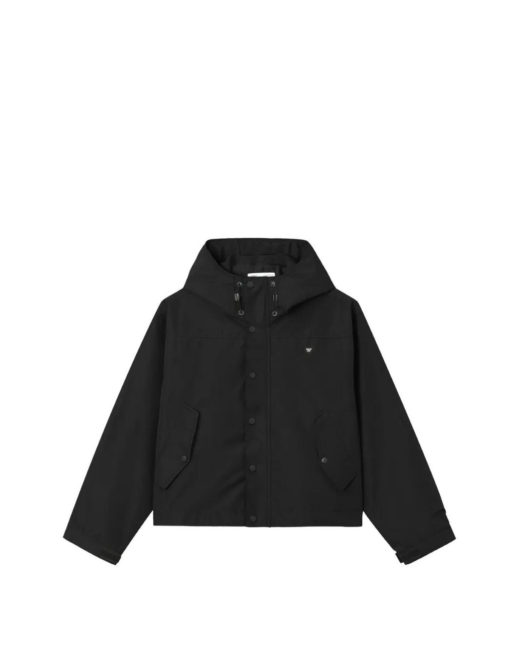 Chocoolate Black Hooded Press-Stud Jacket