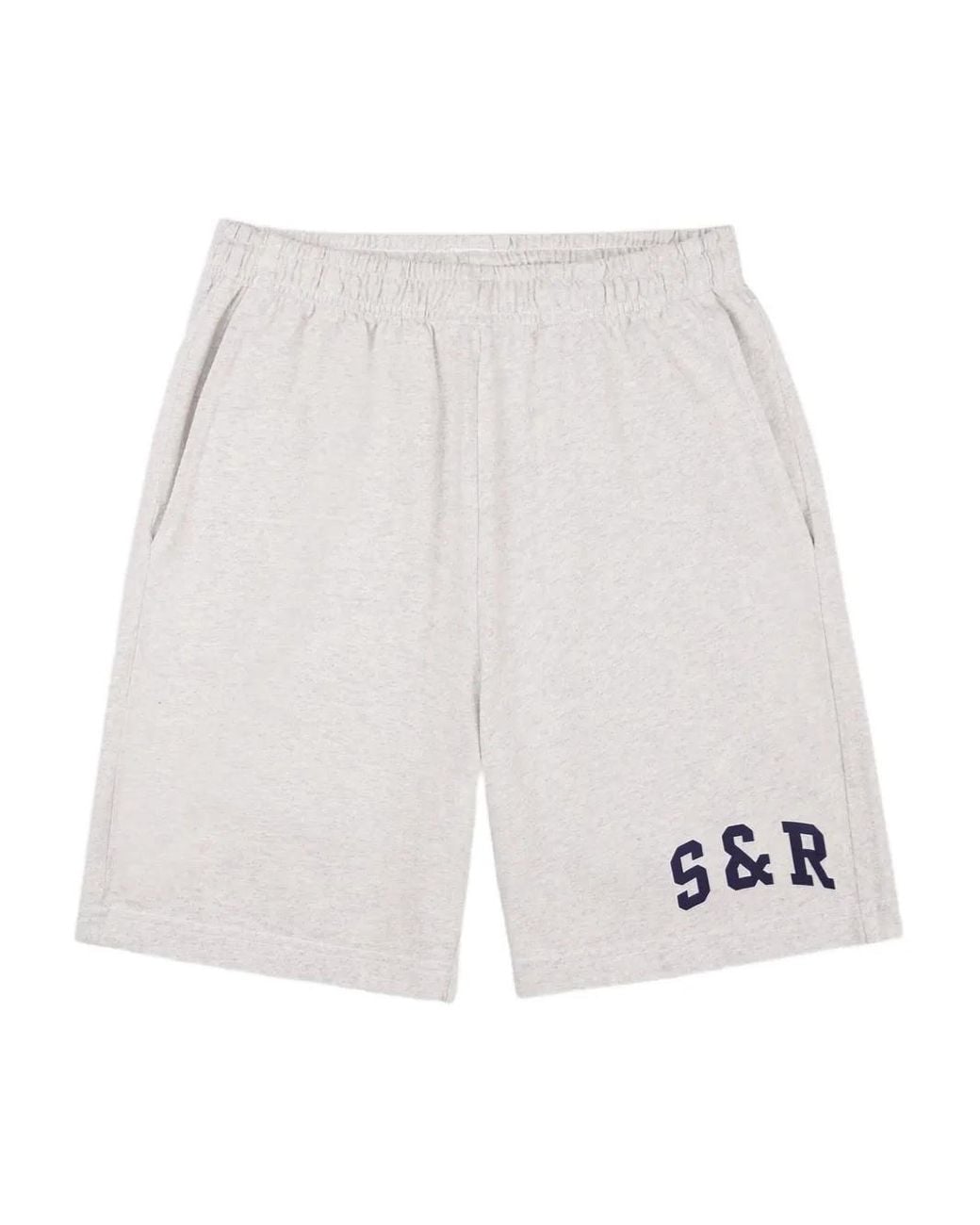 Sporty & Rich White Patch Pocket Drawstring Shorts