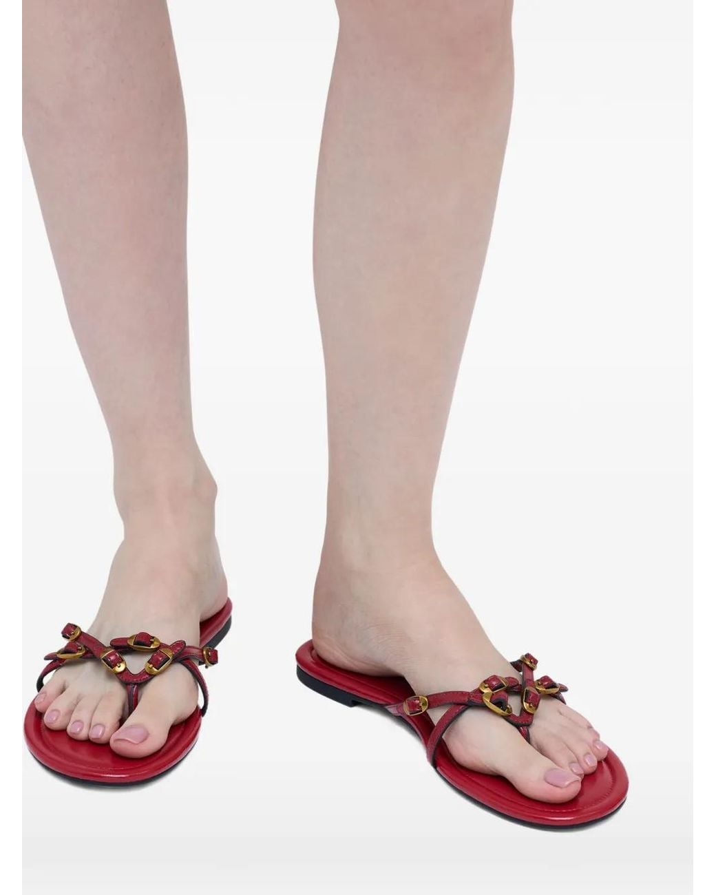Marc Jacobs Red Leather Kiki Sandals