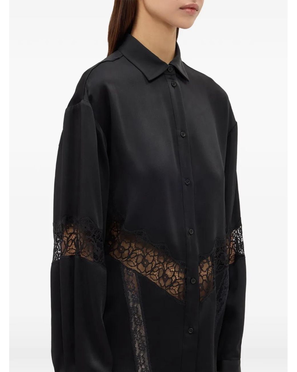 MSGM Overhemd Met Kanten Vak in het Blue