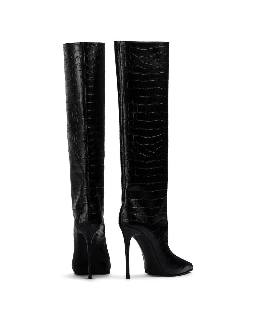 Le Silla Black Eva Croc-Effect Boots