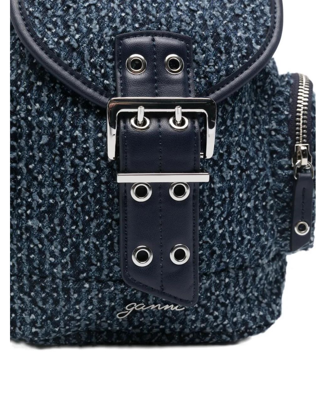 Ganni Blue Bucky Denim Rucksack