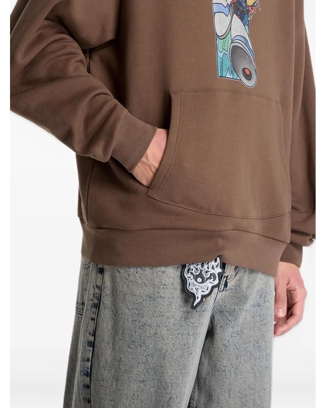 RIPNDIP Brown Rokkunerm Graphic-Print Hoodie for men