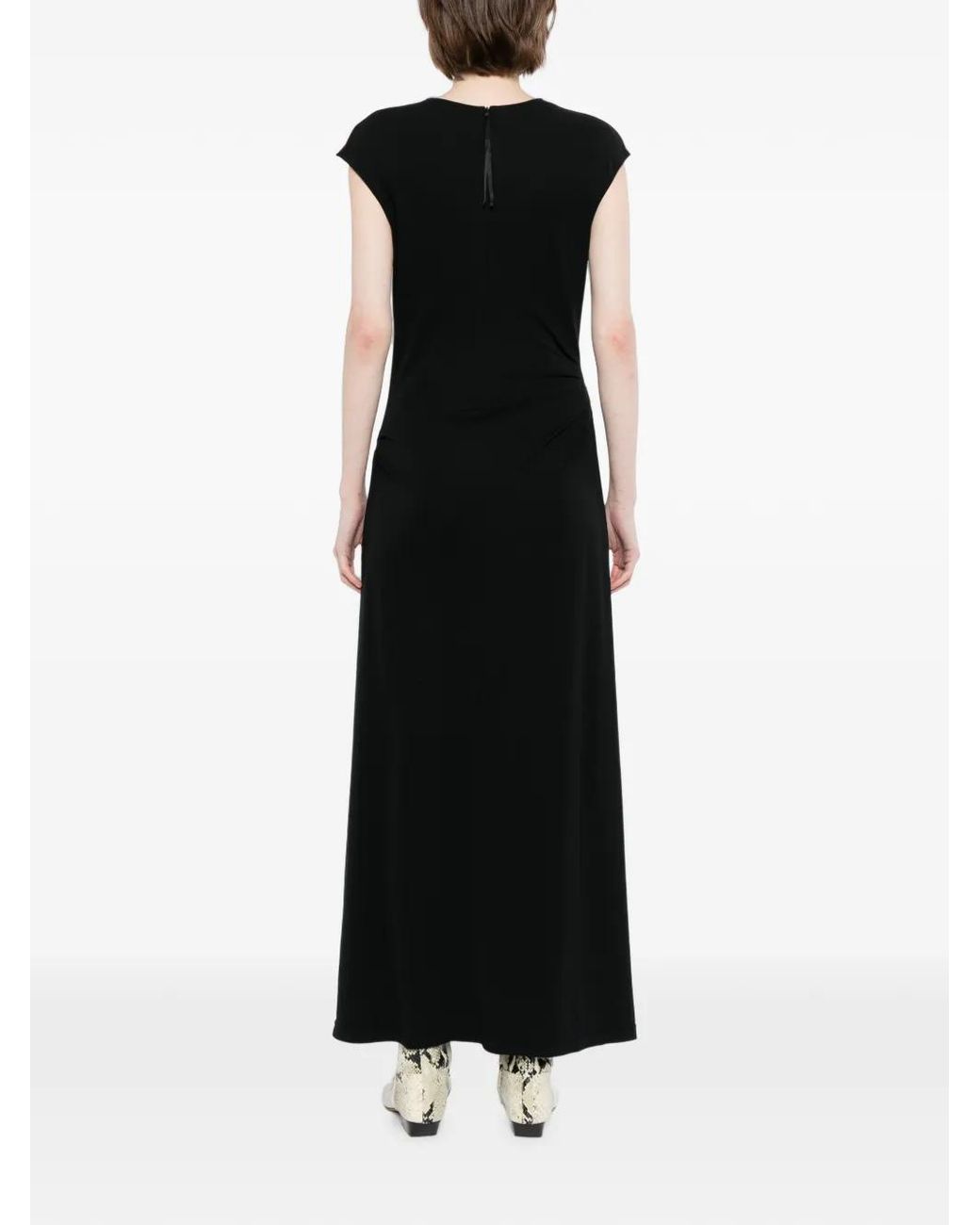 JNBY Black Robe Fluide -Silhouette À Design Sans Manches