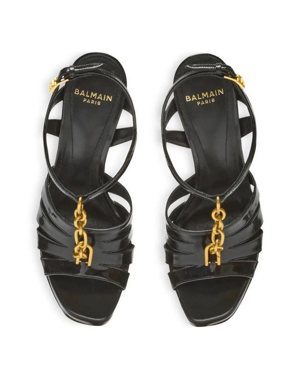 Balmain Black Sync Platform Sandals