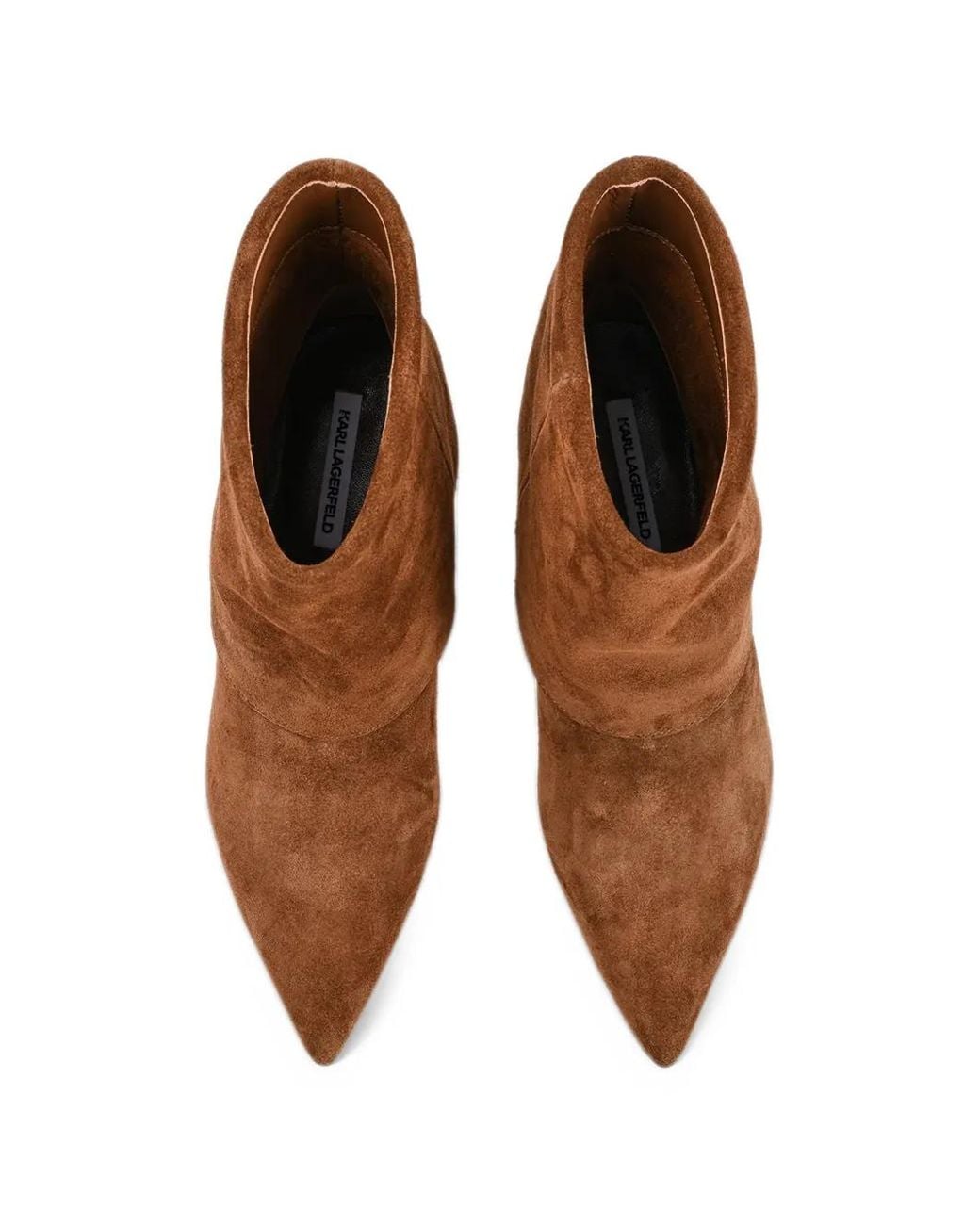 Karl Lagerfeld Brown Pasha Fold-Down Suede Ankle Boots