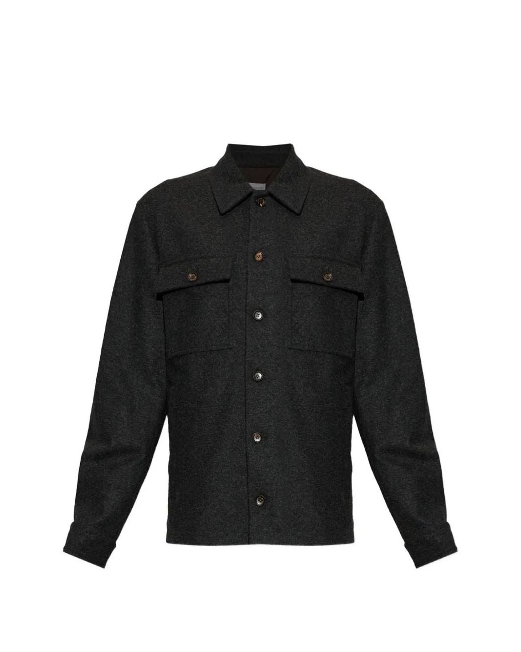 Moncler Black Button-Up Chest-Pocket Shirt Jacket for men