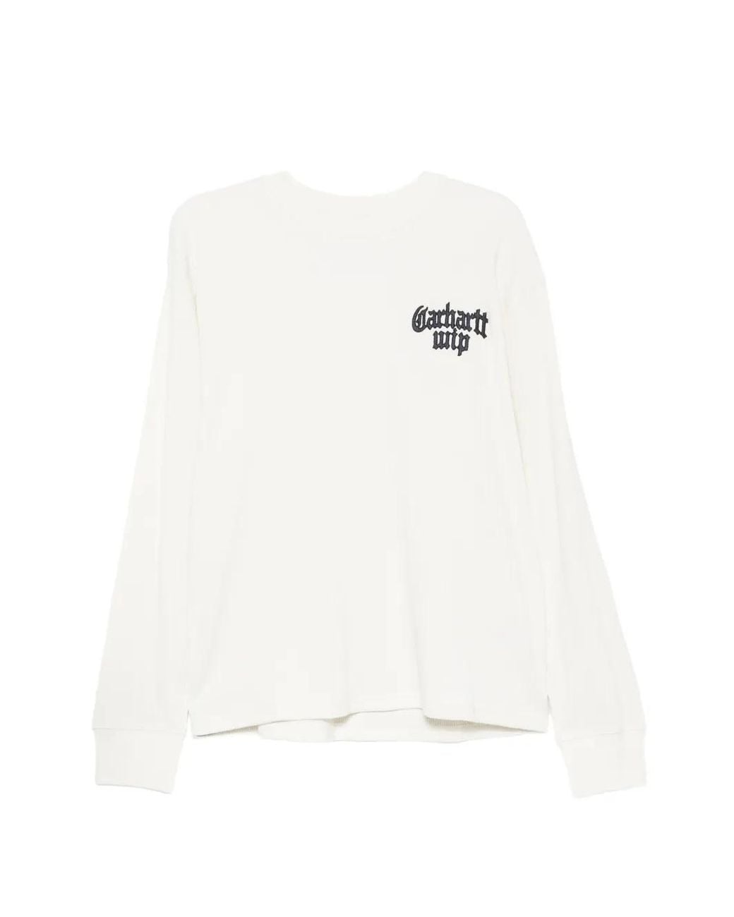 Carhartt White Logo-Embroidered Waffle-Knit T-Shirt for men