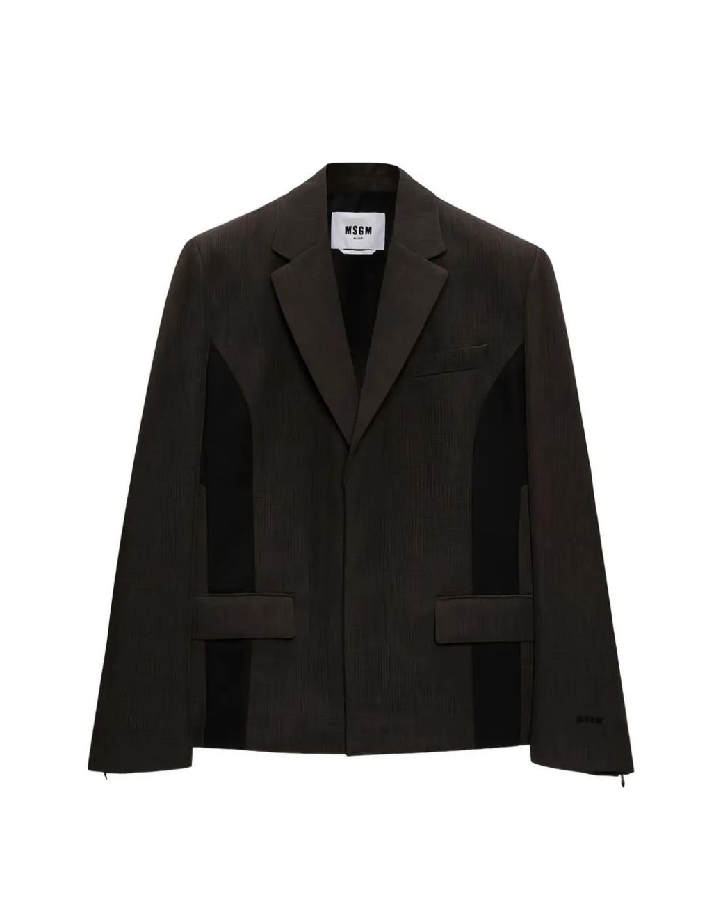 MSGM Black Long-Sleeve Panelled Jacket