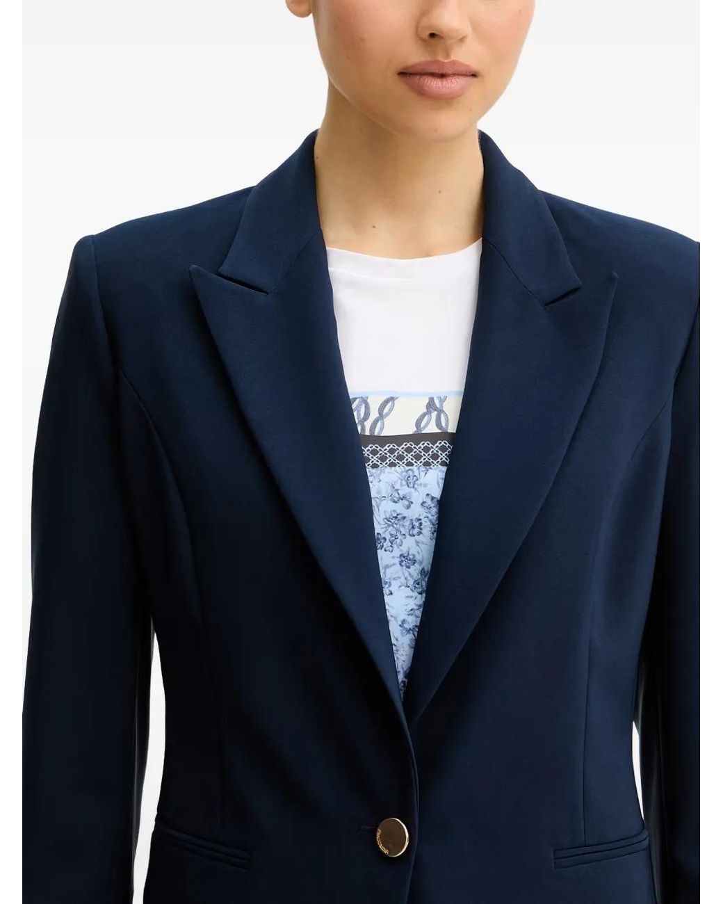 Fracomina Blue Single-Breasted Blazer