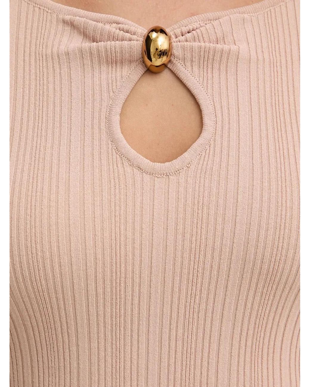 Guess Black Keyhole Ribbed Top