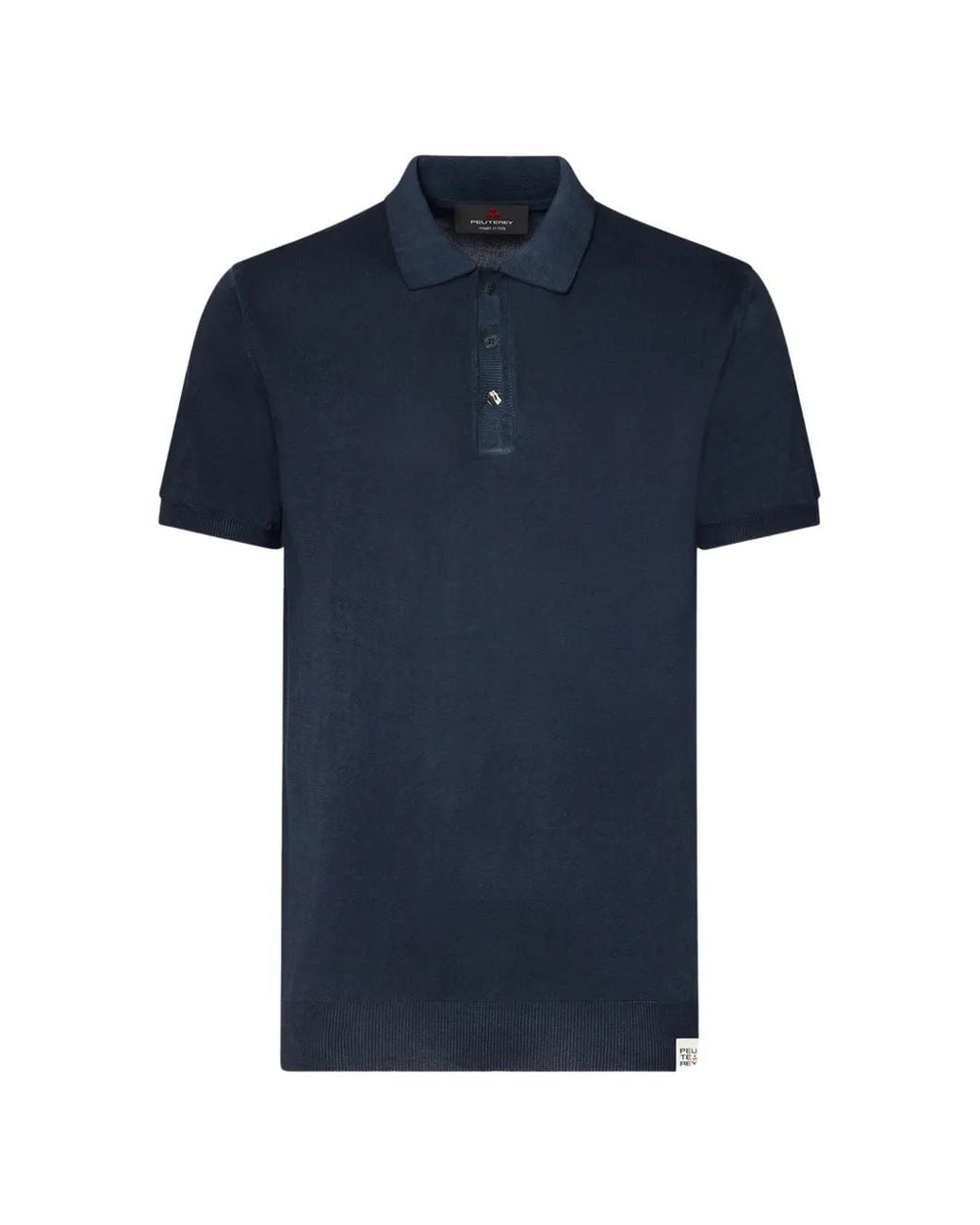 Peuterey Blue Half-Button Polo Shirt for men