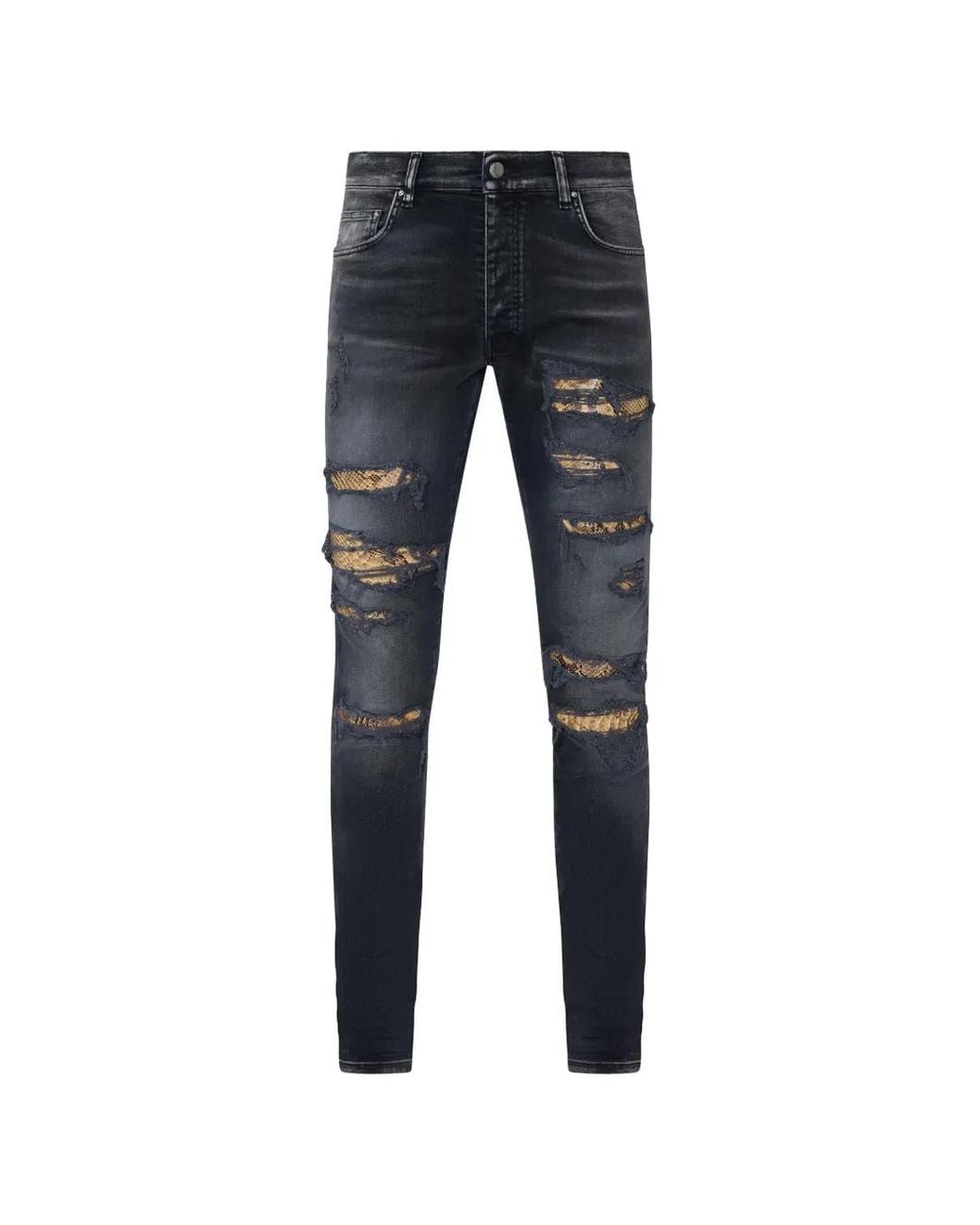 Amiri Blue 'Snake Thrasher' Skinny Jeans for men