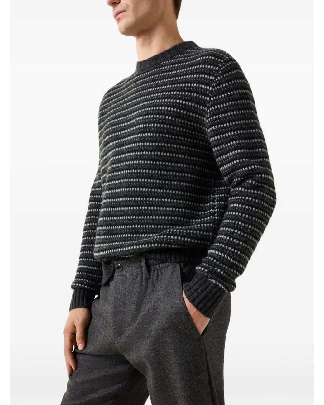Bogner Black Apollo Striped Cashmere Sweater for men