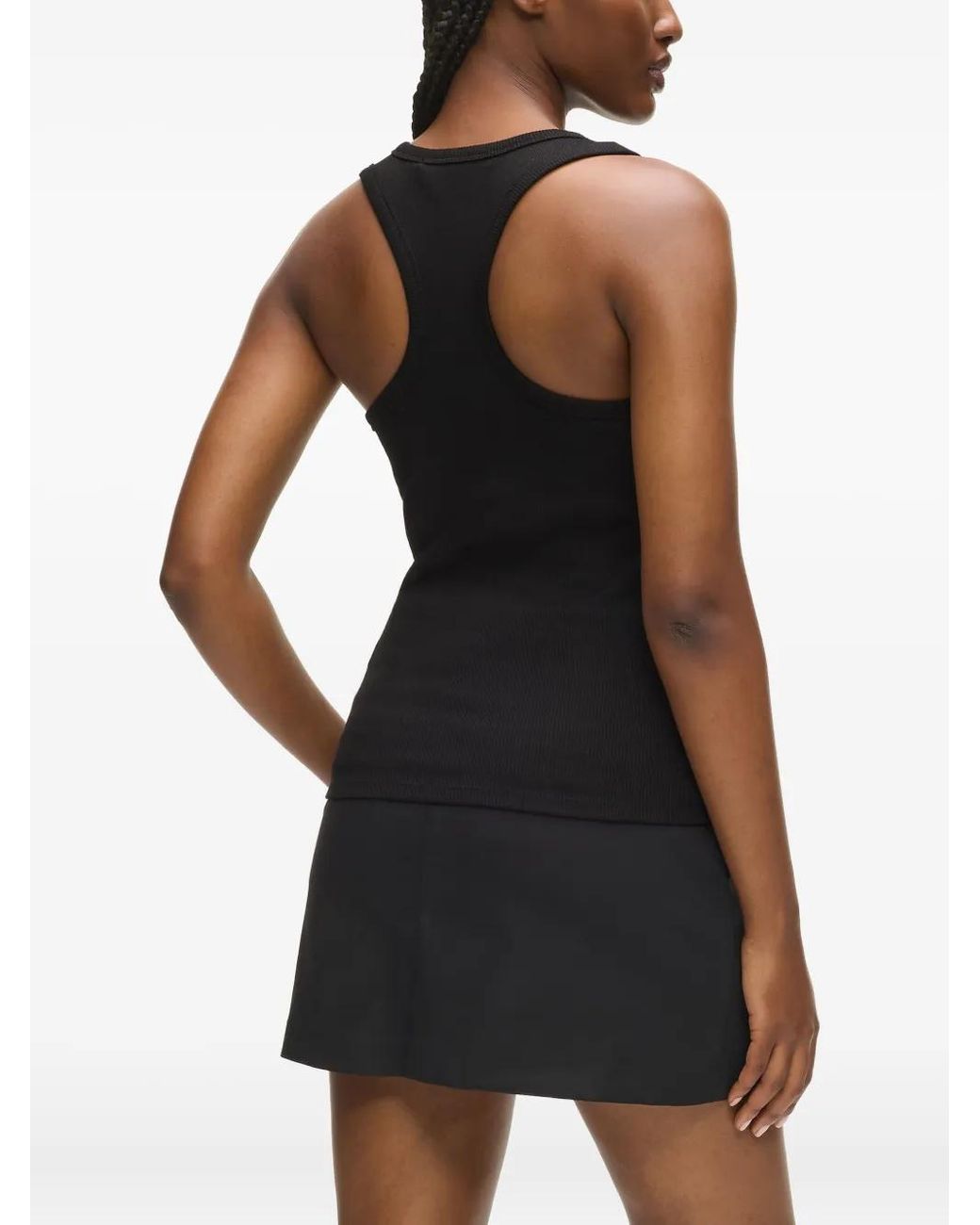 Karl Lagerfeld Black Autograph Ribbed Tank Top