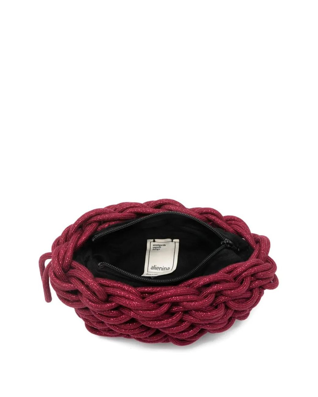 Alienina Red Lina Woven Clutch Bag