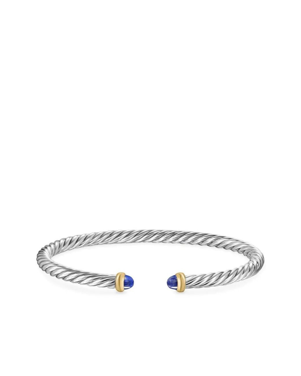 David Yurman White 14Kt And Sterling Modern Cable Lapis Lazuli Bracelet (4Mm)