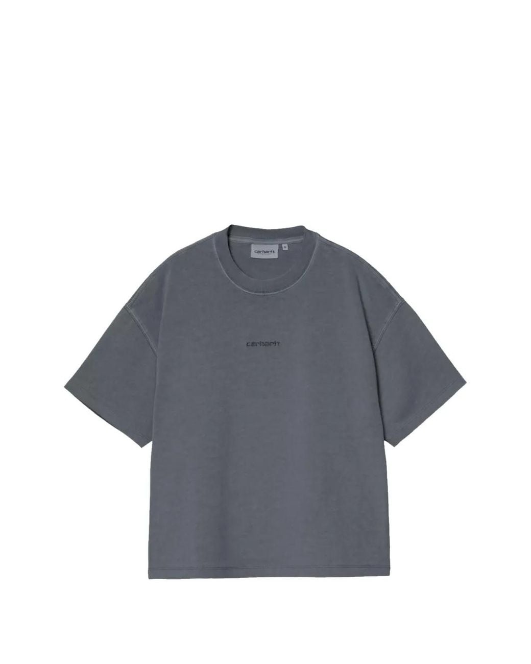 Carhartt Blue Benton Embroidered-Logo T-Shirt