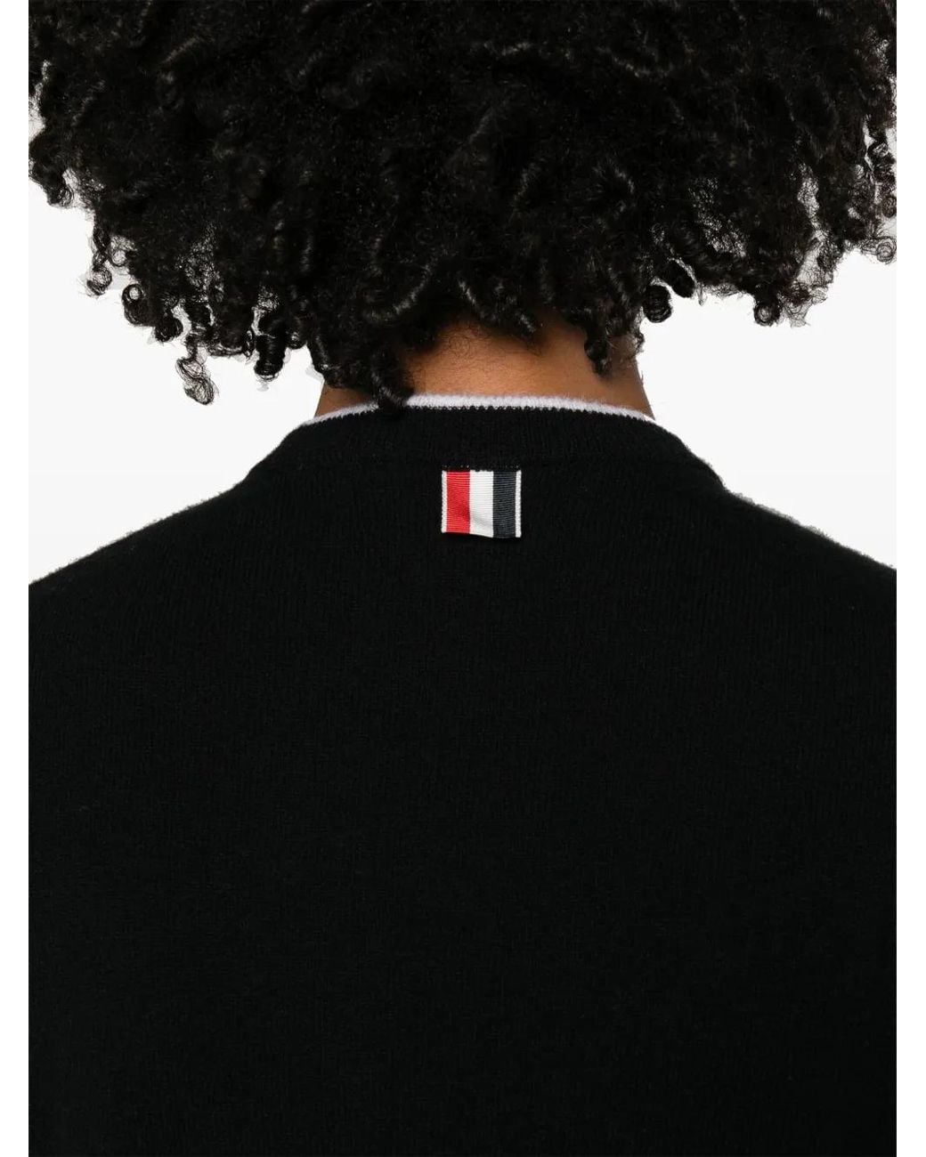 Thom Browne Black Hector And Rose Embroidered Wool Cardigan