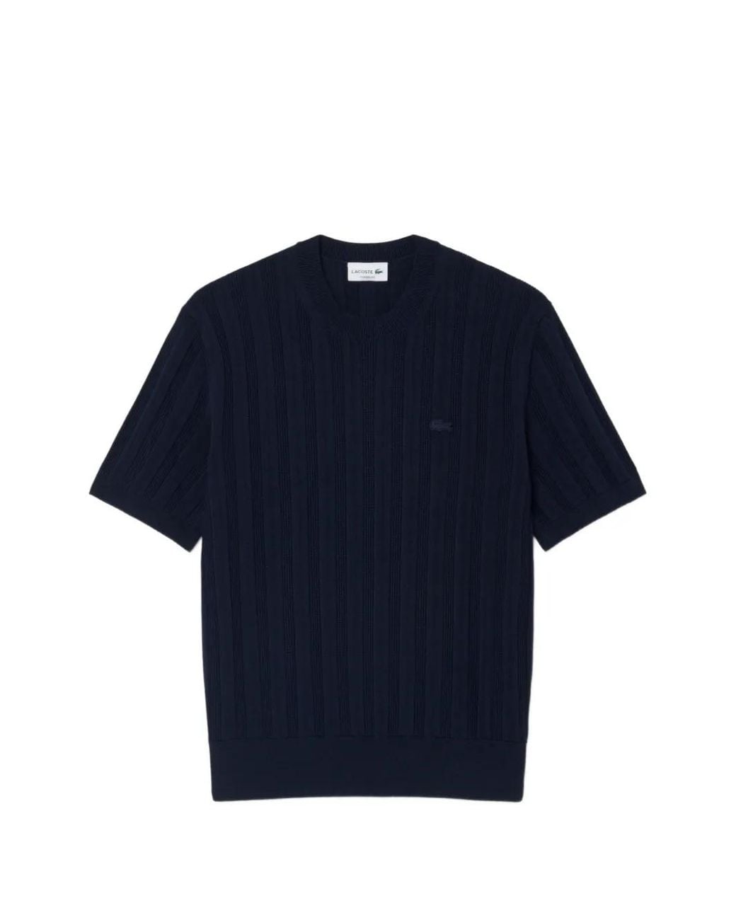 Lacoste Blue Ribbed-Knit Top for men