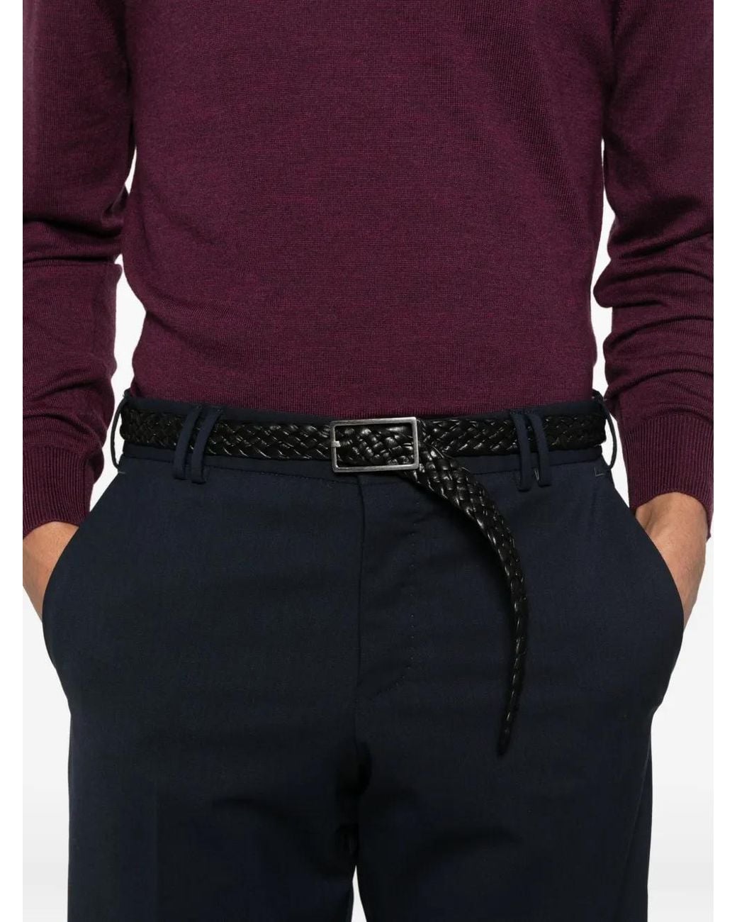 PT Torino Blue Wool Trousers for men