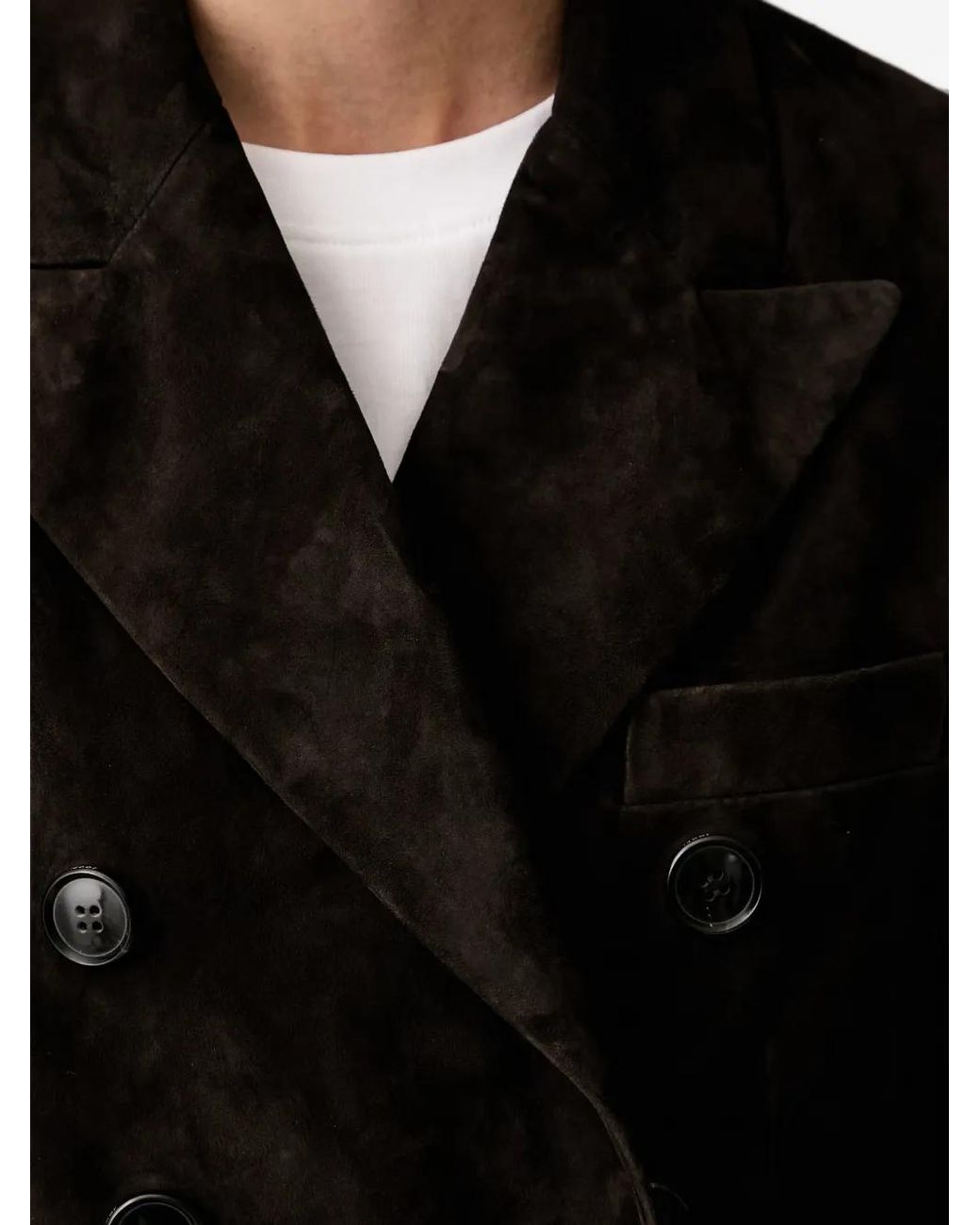 Joop! Black Double-Breasted Suede Jacket