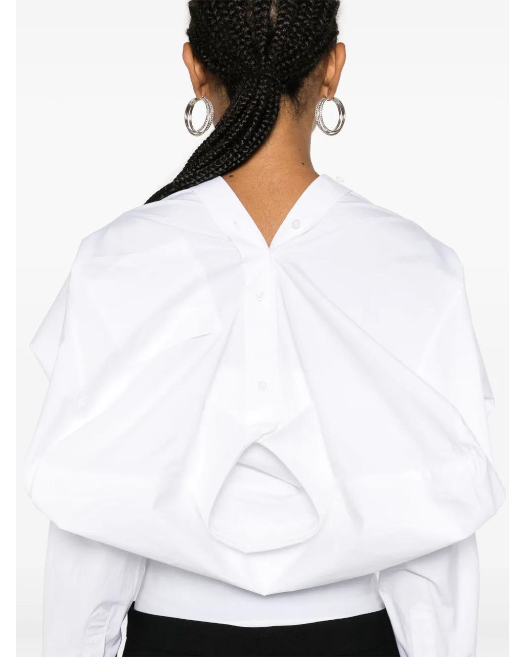ALAINPAUL White Stretch-Cotton Poplin Button-Down Shirt