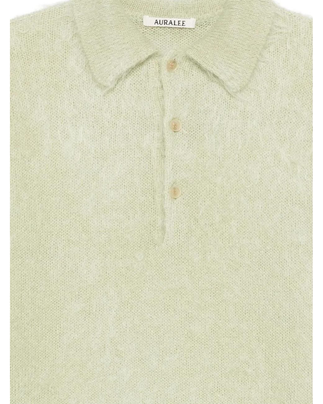 Auralee White Button-Up Sweater for men