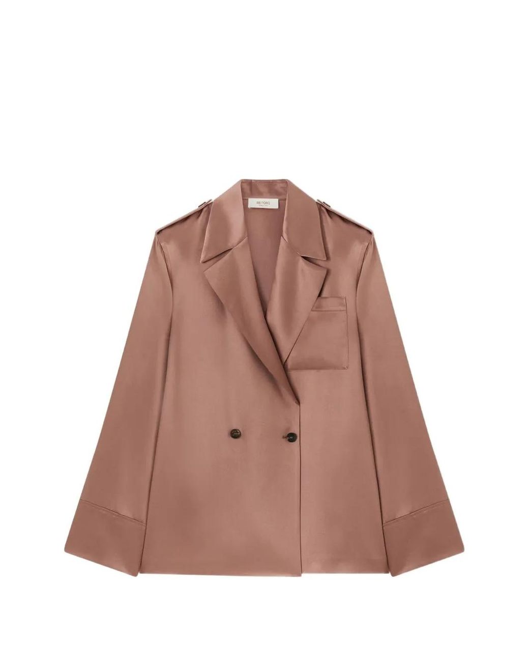 RETORI Brown Double-Breasted Blouse