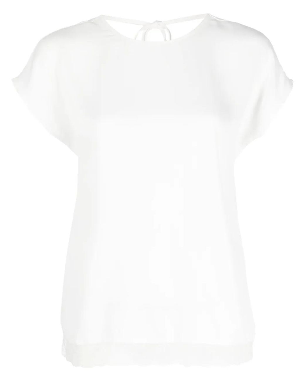 Twinset White V-Back Short-Sleeved Blouse