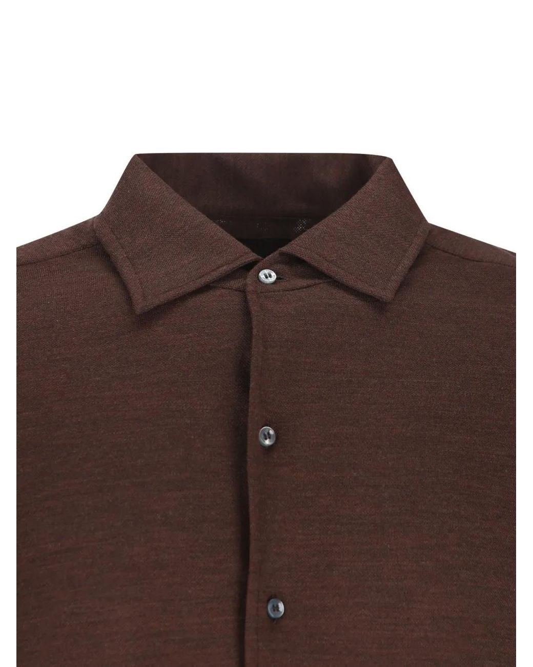 Loro Piana Brown André Piqué-Weave Shirt for men