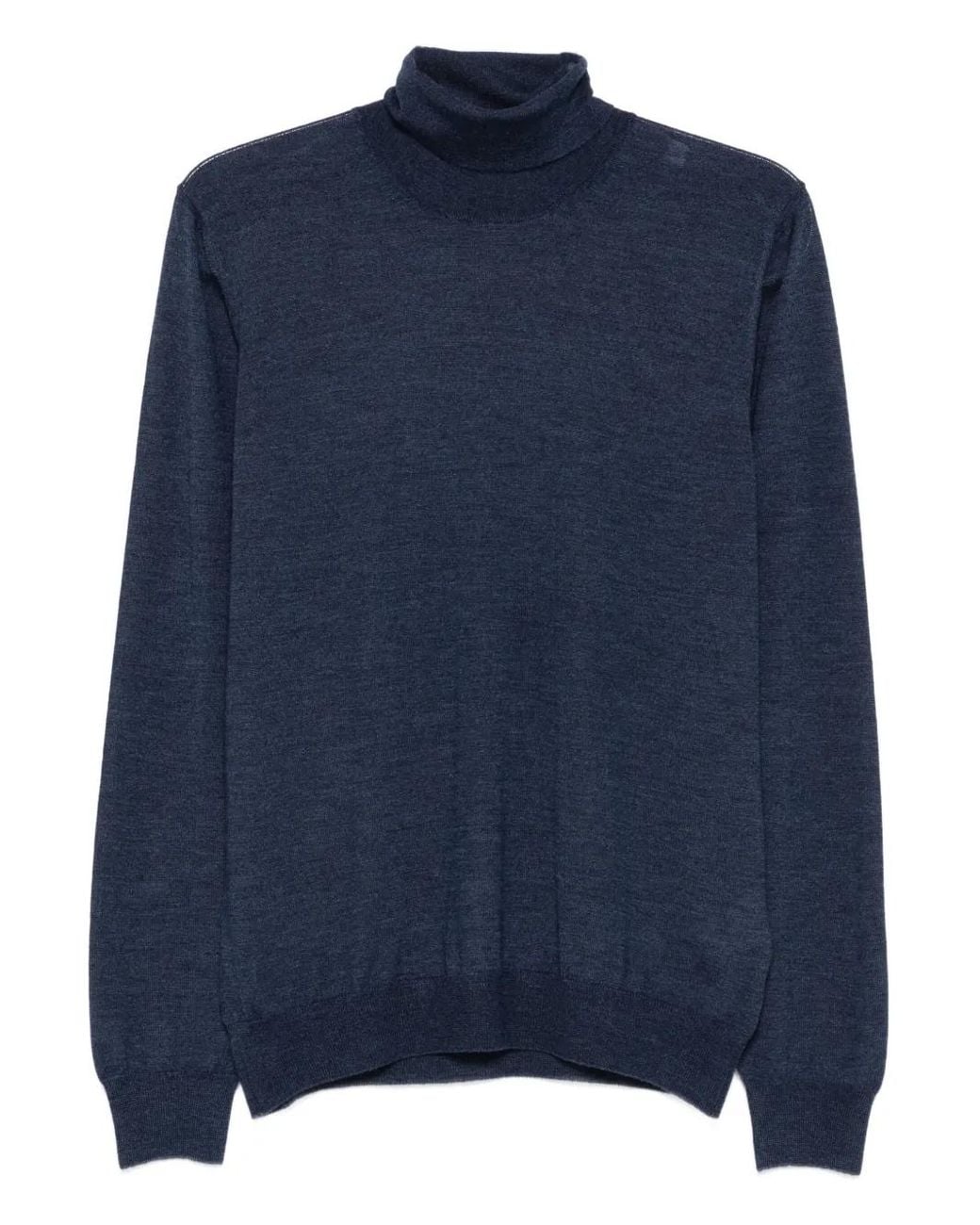 Barba Napoli Blue Turtleneck Long-Sleeve Sweater for men