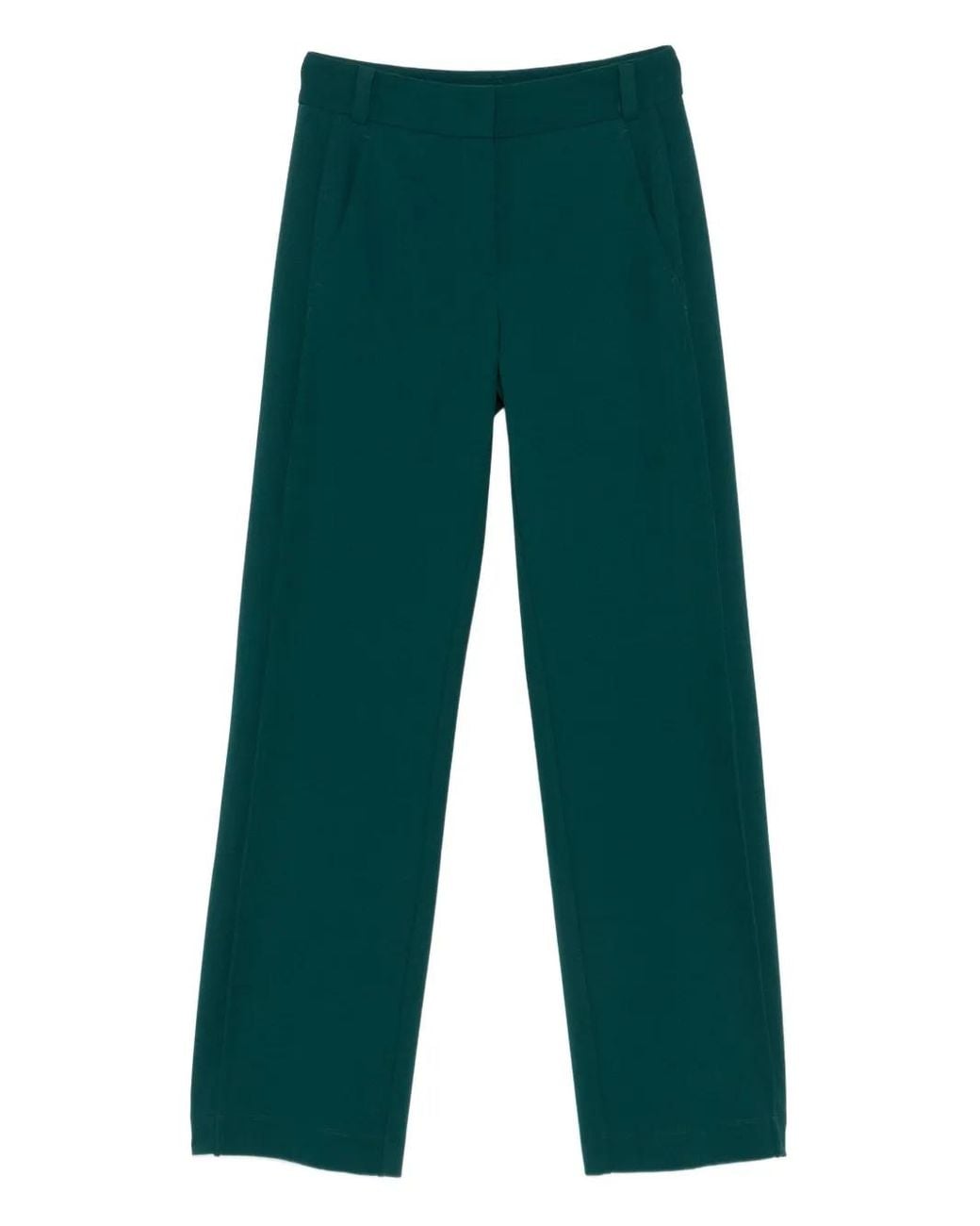 Patrizia Pepe Green Straight-Leg Trousers