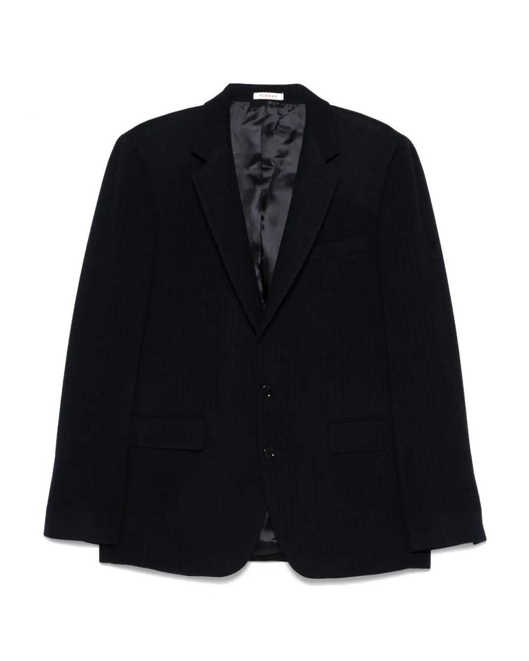 Fursac Black Herringbone Blazer for men