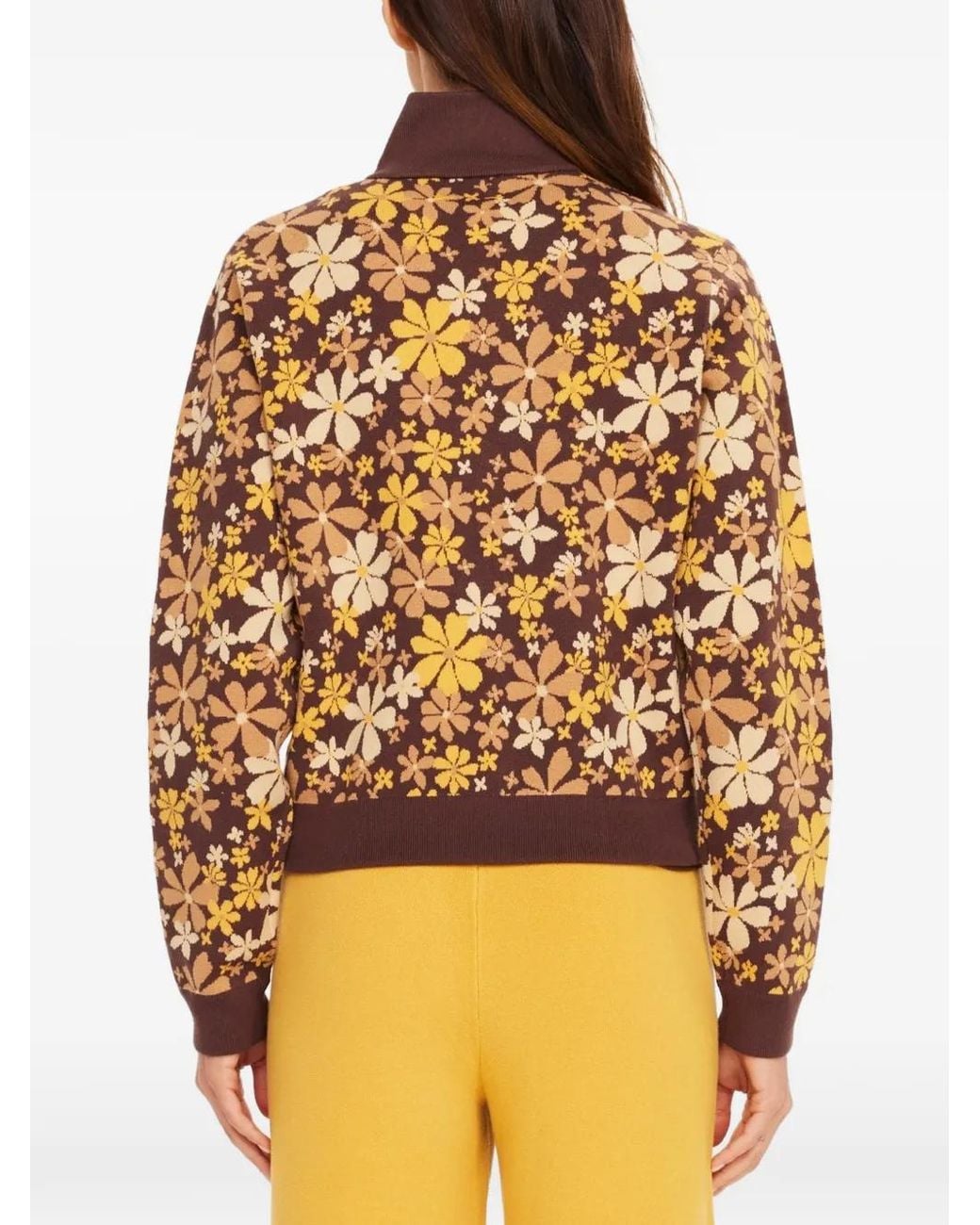The Upside Brown Copacabana Margot Floral-Print Cardigan