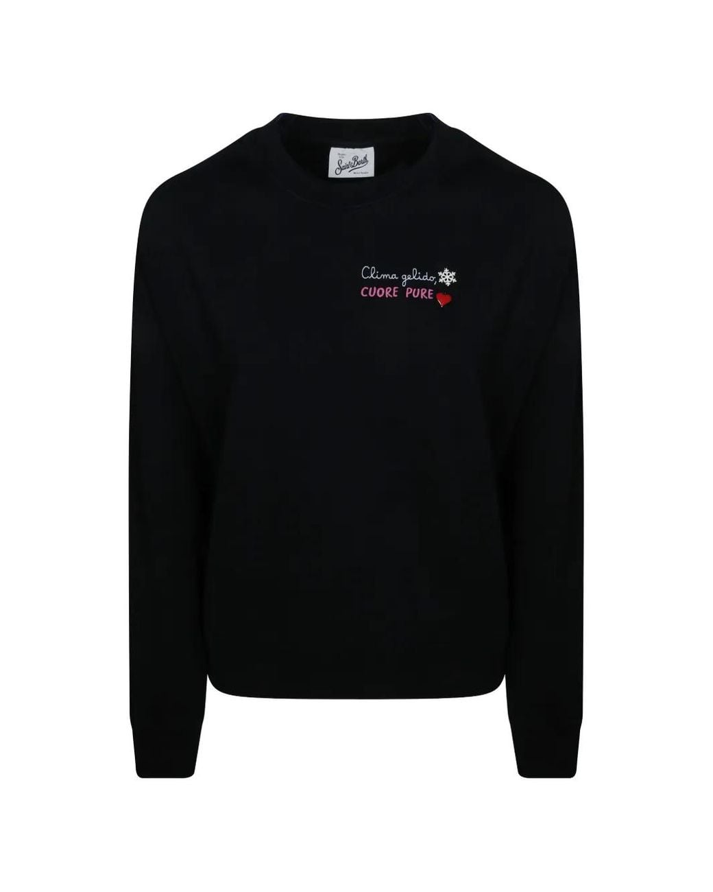 Mc2 Saint Barth Black Stardust Embroidered Sweatshirt
