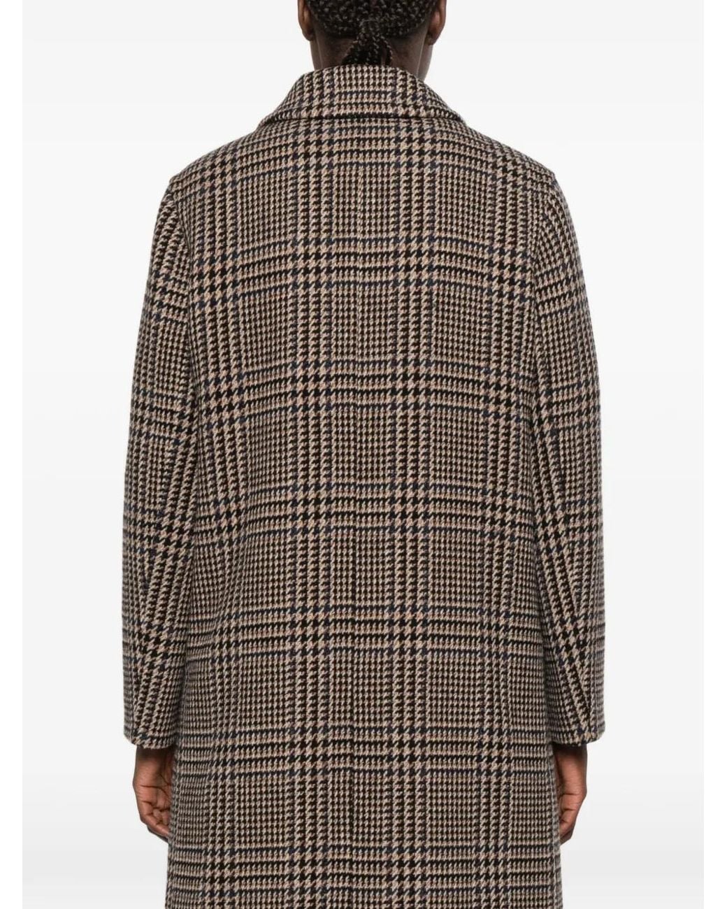 Tagliatore Gray Prince Of Wales-Check Single-Breasted Coat