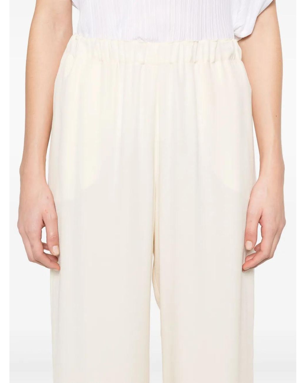 Fabiana Filippi White Crepe Trousers