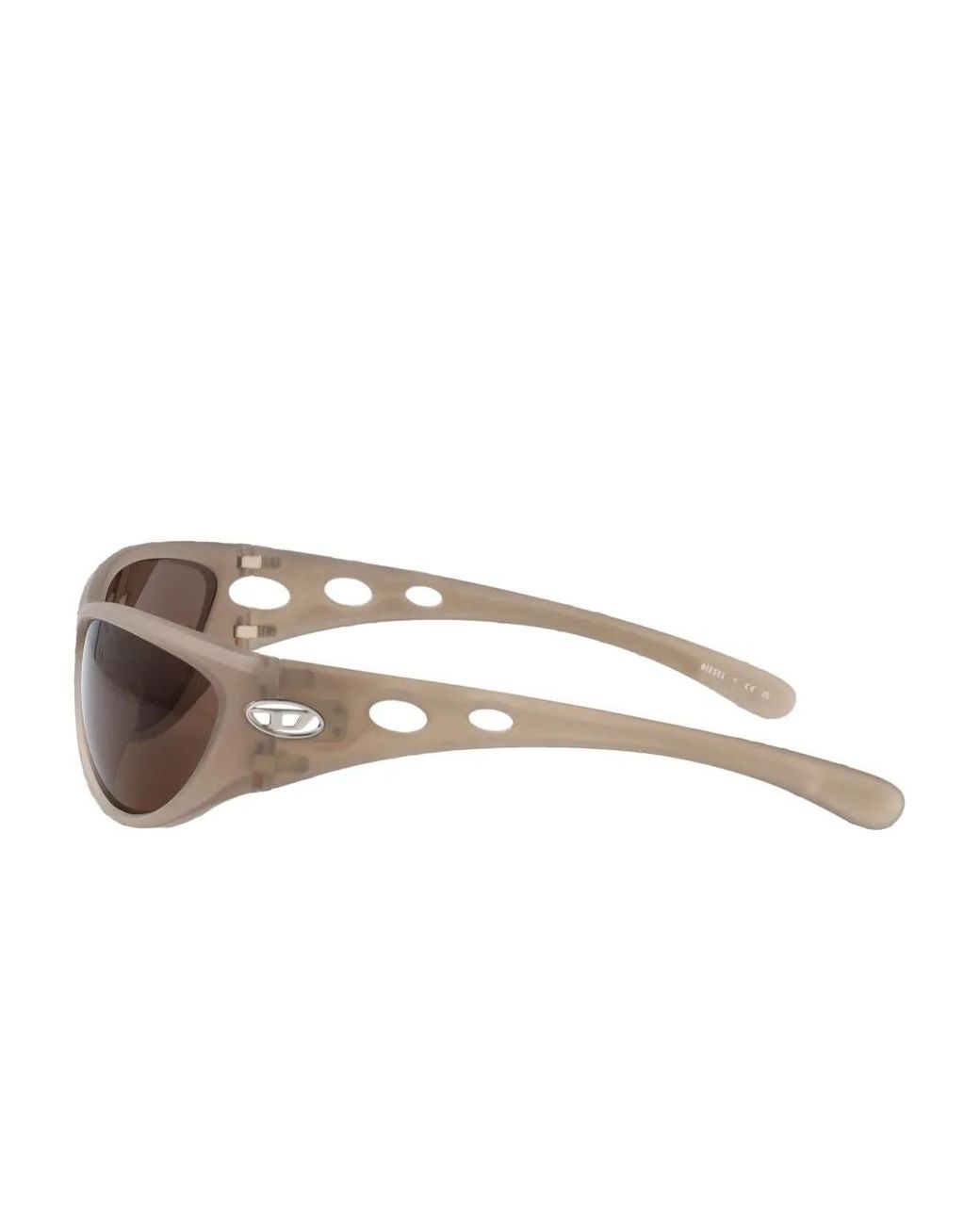 DIESEL Brown Cut-Out Oval-Frame Sunglasses