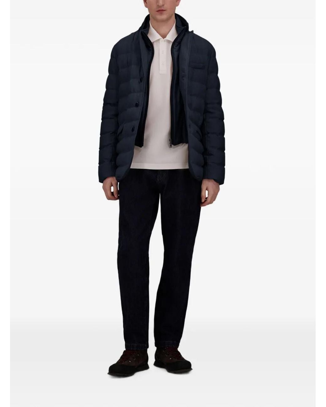 Herno Blue Quilted Padded Jacket for men