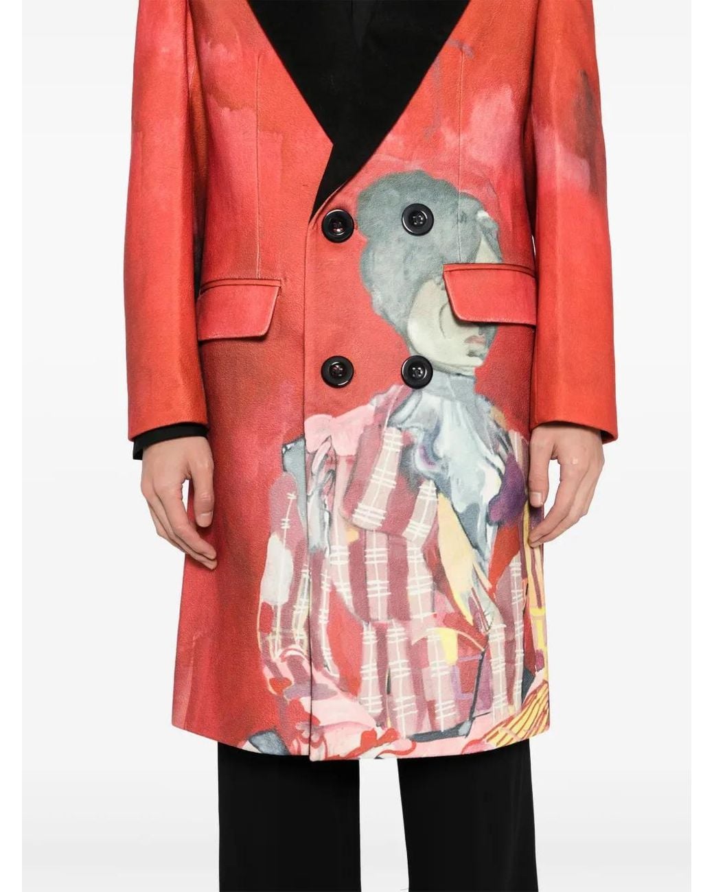 Kidsuper Red Watercolor Girl Coat for men