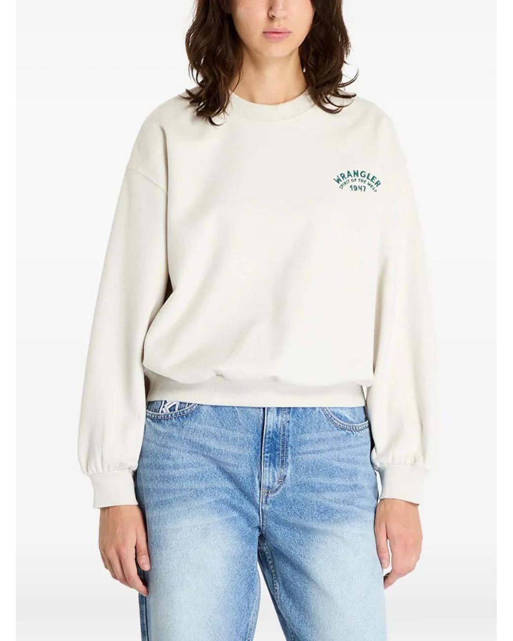 Pull À Logo Imprimé Wrangler en coloris White