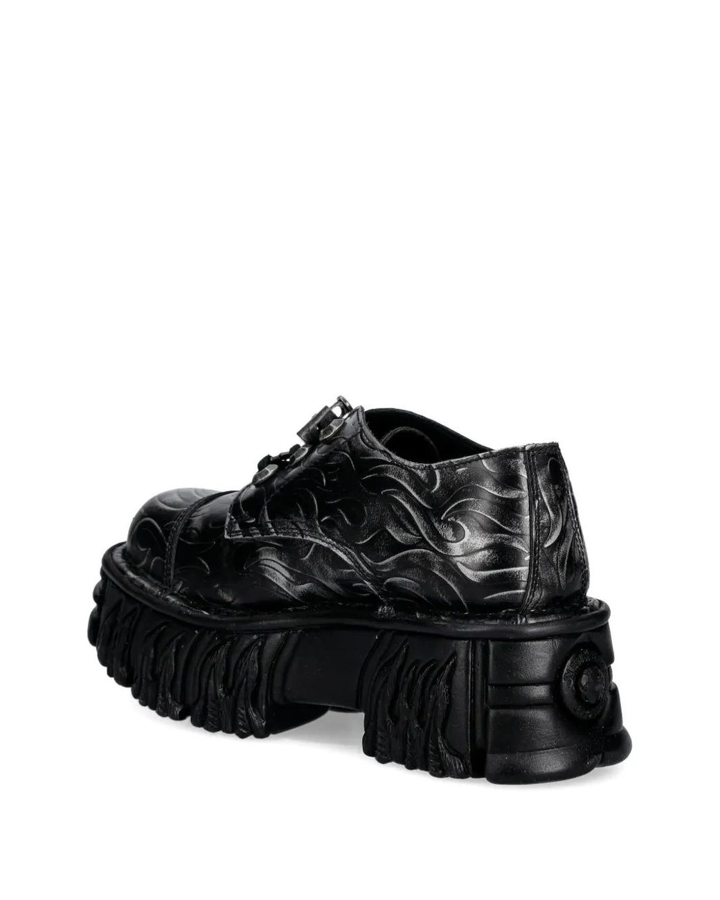 Zapatillas Con Llamas Estampadas New Rock de color Black