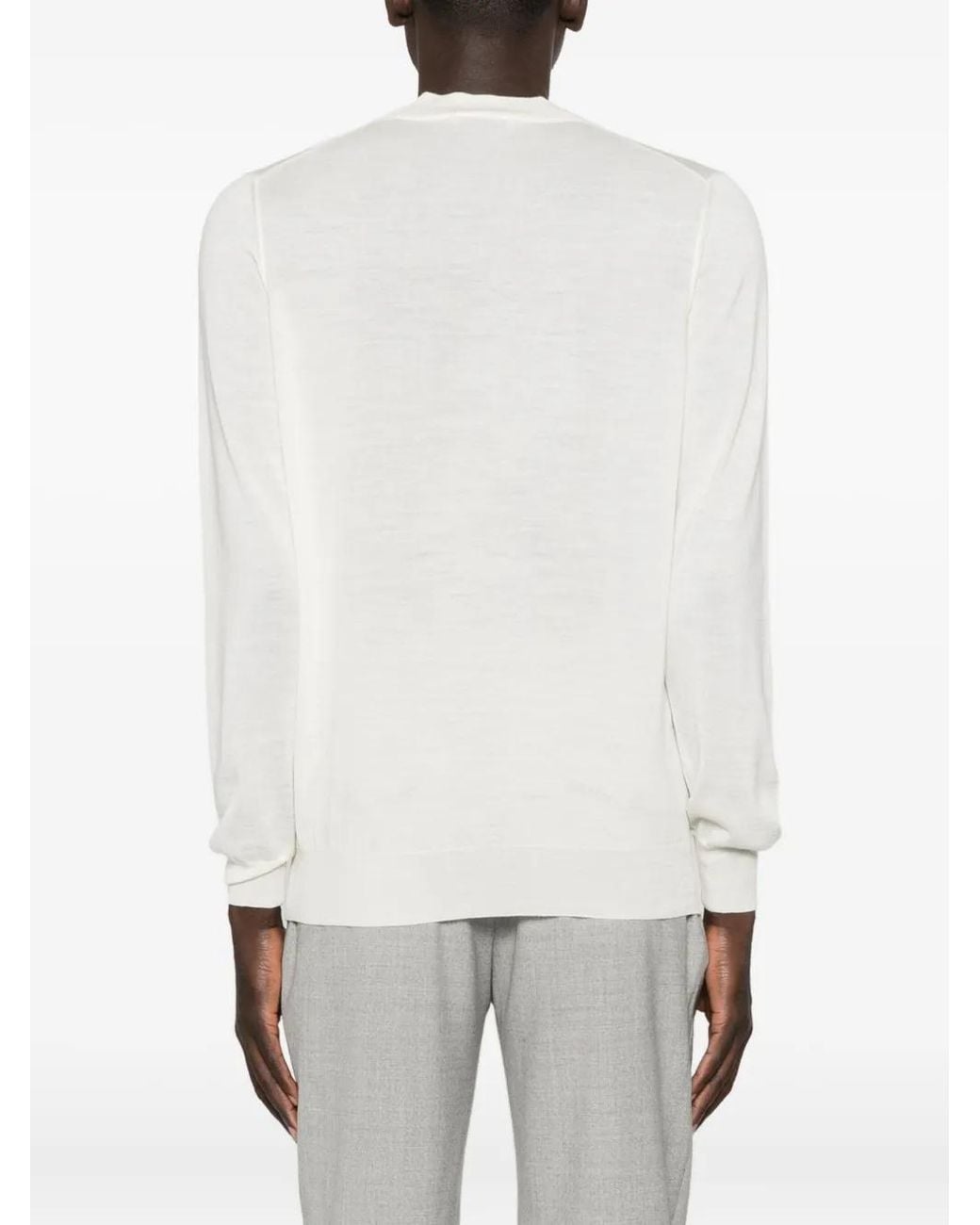 Pull En Maille Fine GIUUNO pour homme en coloris White